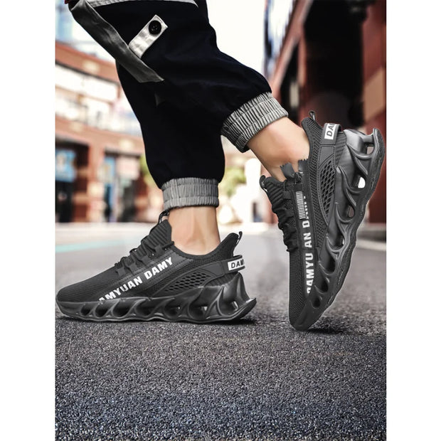 Mens Athletic Shoes with Shock Cushioning Cup Insole Breathable Zipper Design Enhanced Fasticity for Optimal Comfort in Sports