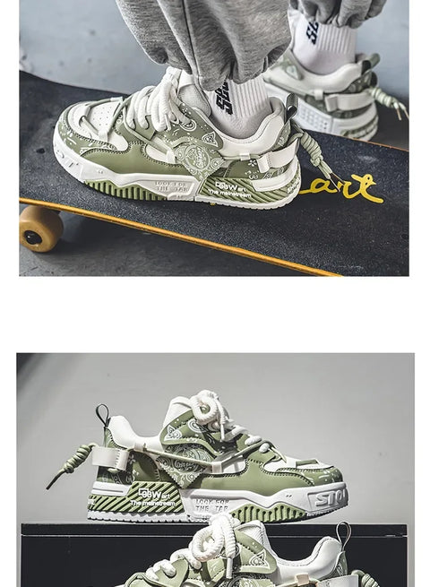 New Spring Trendy Men's Shoes Versatile Casual Board Shoes Men's Niche Original Explosion Style Thick Bottom Sports Shoes