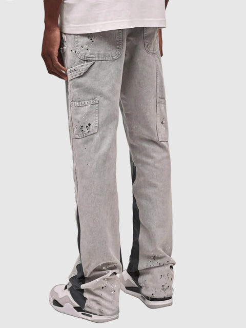 Washed Jeans Men Vintage Ankle Length Trousers Mid Waist Pockets Button Zipper Fly Distressed Denims Streetwear Straight Pants