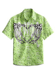 3D Y2k Button Shirt Gothic Pink Skull Print Hawaiian Shirt Men/Women Unisex Shirts Summer Short Sleeve Shirt Streetwear