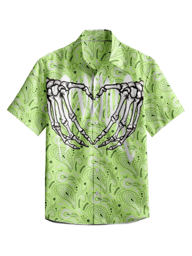 3D Y2k Button Shirt Gothic Pink Skull Print Hawaiian Shirt Men/Women Unisex Shirts Summer Short Sleeve Shirt Streetwear