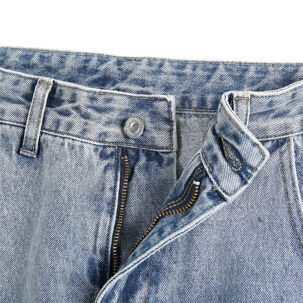 High Street Jeans Men Cross Graphic Baggy Denim Pants Unisex Young Streetwear Blue Loose Punk Casual Fashion Y2k Trousers Summer