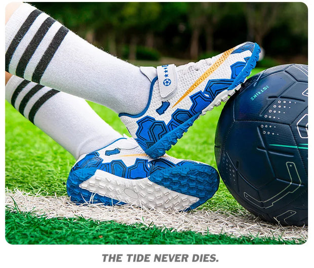 Cristiano Ronaldo Kids Soccer Shoes Boys And Girls Training Match Play Magic Tape Sticky Trainers Football Boots For Children