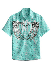 3D Y2k Button Shirt Gothic Pink Skull Print Hawaiian Shirt Men/Women Unisex Shirts Summer Short Sleeve Shirt Streetwear