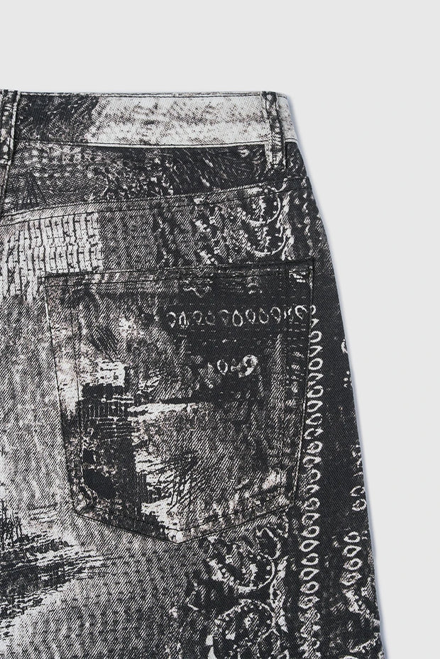 Y2K Fashion Design Jeans for Men and Women 2024 New Clothing Street Cool Loose Straight Retro Washed High-End Trousers
