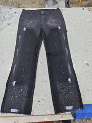 Washed Jeans Men Vintage Ankle Length Trousers Mid Waist Pockets Button Zipper Fly Distressed Denims Streetwear Straight Pants