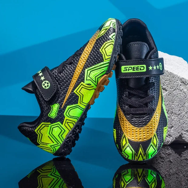 Cristiano Ronaldo Kids Soccer Shoes Boys And Girls Training Match Play Magic Tape Sticky Trainers Football Boots For Children