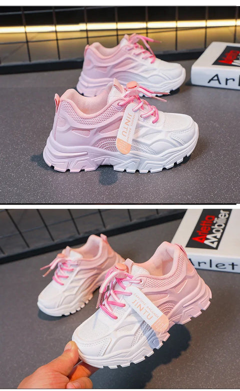Ultra-Light Breathable Kids Sports Shoes Spring Autumn New Style Primary School Students Running Shoes Boys Girls Net Face