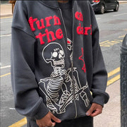 Y2K Rhinestone Cobweb Zip Up Oversized Sweatshirt 2022 Autumn Goth Hoodie Men Women Grunge Hooded Jacket Streetwear Y2K Clothing