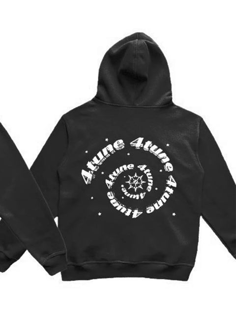 BIG PROMOTION Y2K Autumn and Winter Men's Gothic New Black and White Letter Printing 3D Digital Printing Full Zip Sweater