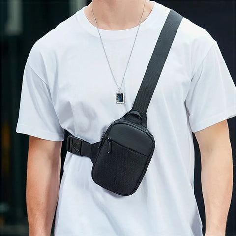 Trendy Men's Shoulder Bag Oxford Cloth Crossbody Single Shoulder Bag Casual Diagonal Day Tide Small Square Bag for Men