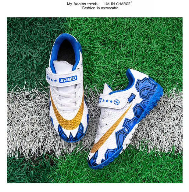 Cristiano Ronaldo Kids Soccer Shoes Boys And Girls Training Match Play Magic Tape Sticky Trainers Football Boots For Children