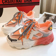 Pink Platform Sneakers Women Thick Sole Korean Chunky Sneakers 2025 Fashion Dad Shoes Woman Spring Height Increasing Sneakers