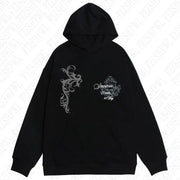 Dark Faux Fur Collar Harajuku Punk Y2K Zip up hoodie High street Skull Zipper Hoodie sweatshirt Retro Hip Hop Top Gothic Jacket