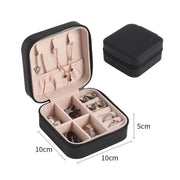 1pc Portable Jewelry Organizer Display Travel Jewelry Case Boxes  Earrings Necklace Ring Jewelry Box Leather Storage Box