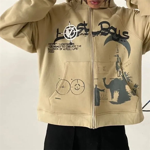 Y2K Rhinestone Cobweb Zip Up Oversized Sweatshirt 2022 Autumn Goth Hoodie Men Women Grunge Hooded Jacket Streetwear Y2K Clothing