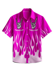 3D Y2k Button Shirt Gothic Pink Skull Print Hawaiian Shirt Men/Women Unisex Shirts Summer Short Sleeve Shirt Streetwear