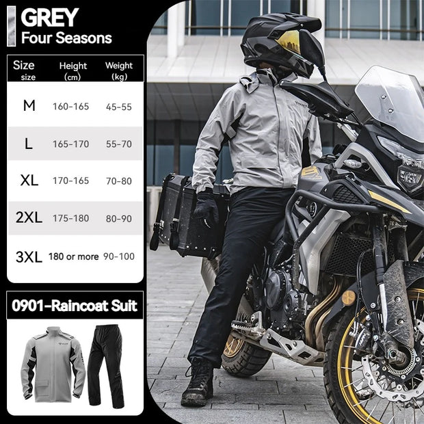 SULAITE Motorcycle Raincoat Suits Men Waterproof Rain Gear Rain Jacket Reflective Work Rain Coats Lightweight Hiking Rainsuit