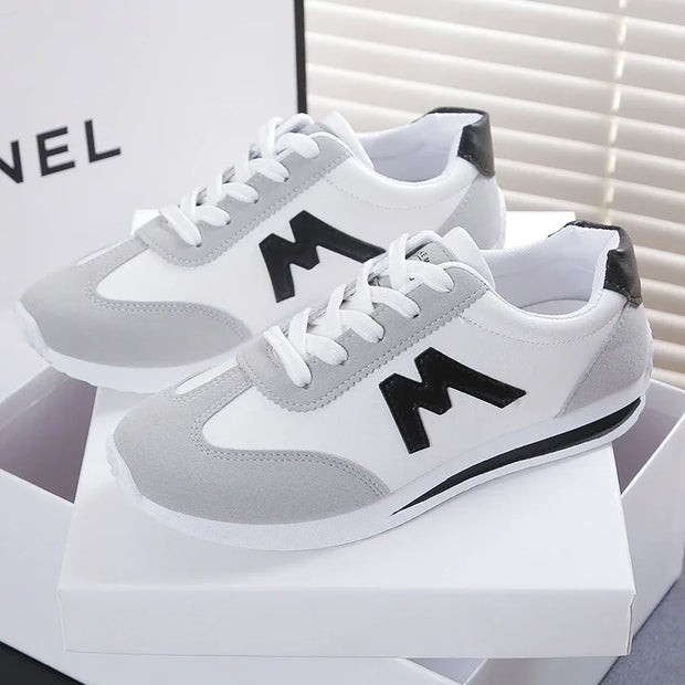 Women Designer Sneakers Round Head Deep Mouth Light Sneakers Versatile Breathable Cross Lace Casual Sneakers Zapatos De Mujer