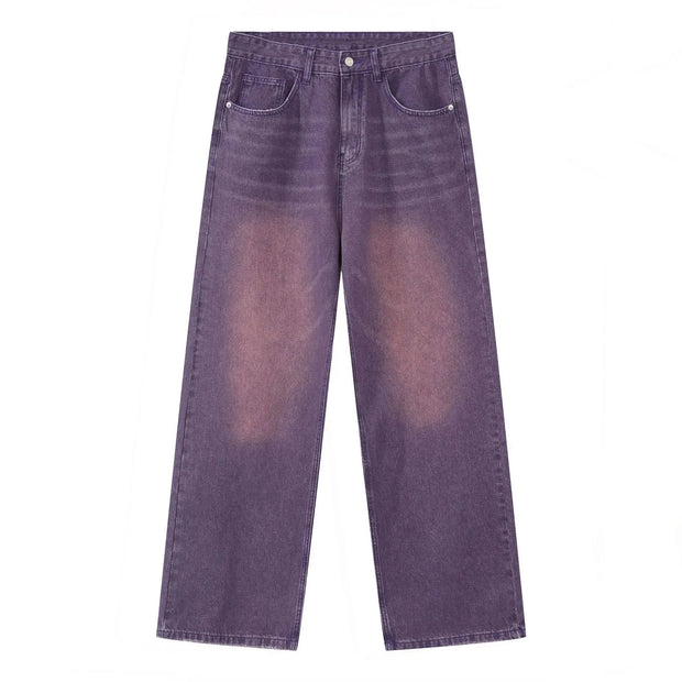 Loose Straight Leg Denim Wide Leg Pants Women's Style Washed out Vintage Colored Jeans Spring Summer Casual Female Clothing