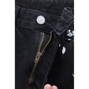 American Hip Hop Baggy Jeans Mens Clothing Streetwear Paint Graffiti Black Skateboard Street Dance Pants Kpop Denim Trousers