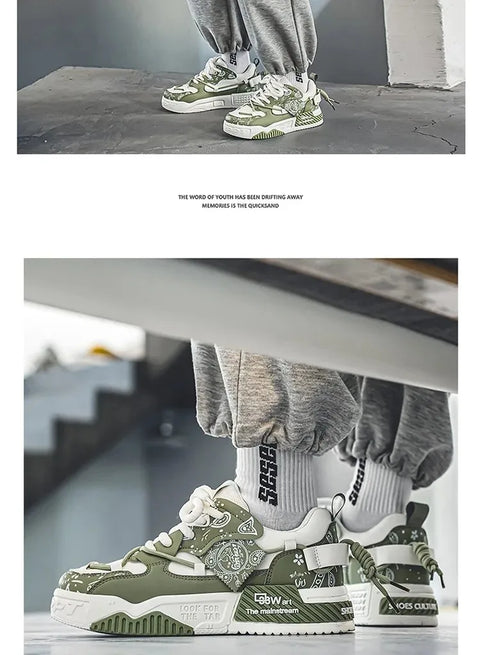 New Spring Trendy Men's Shoes Versatile Casual Board Shoes Men's Niche Original Explosion Style Thick Bottom Sports Shoes
