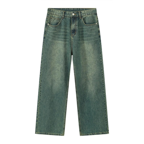 Loose Straight Leg Denim Wide Leg Pants Women's Style Washed out Vintage Colored Jeans Spring Summer Casual Female Clothing