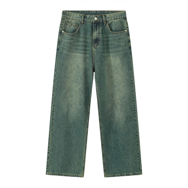 Loose Straight Leg Denim Wide Leg Pants Women's Style Washed out Vintage Colored Jeans Spring Summer Casual Female Clothing