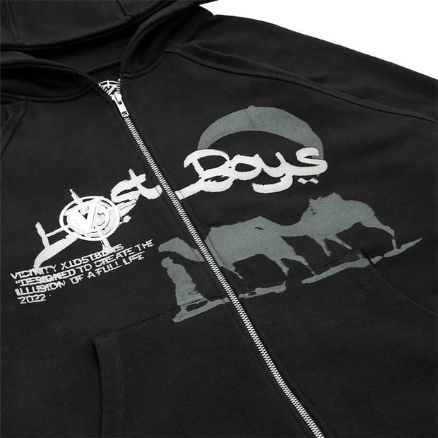 Y2K Rhinestone Cobweb Zip Up Oversized Sweatshirt 2022 Autumn Goth Hoodie Men Women Grunge Hooded Jacket Streetwear Y2K Clothing