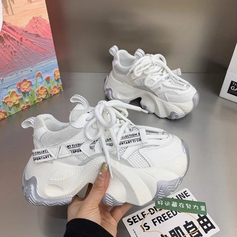 New Luxury Women's Sneakers Thick soled Tall Fashion Casual Shoes Anti slip and Durable Running Shoes Zapatos Para Hombres