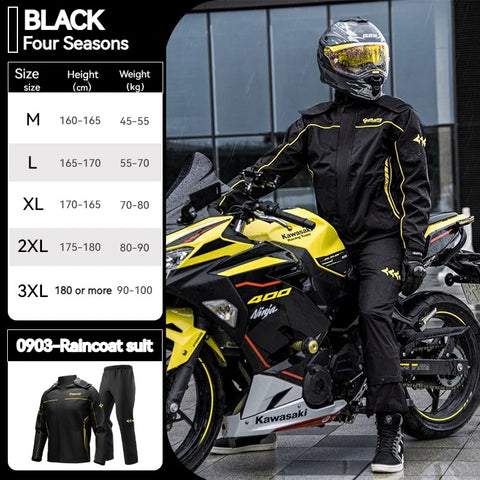 SULAITE Motorcycle Raincoat Suits Men Waterproof Rain Gear Rain Jacket Reflective Work Rain Coats Lightweight Hiking Rainsuit