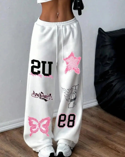 Street Hip-hop Loose Cotton Straight Wide-leg Casual Pants Women American Retro Harajuku Y2K Fashion Oversized Trousers