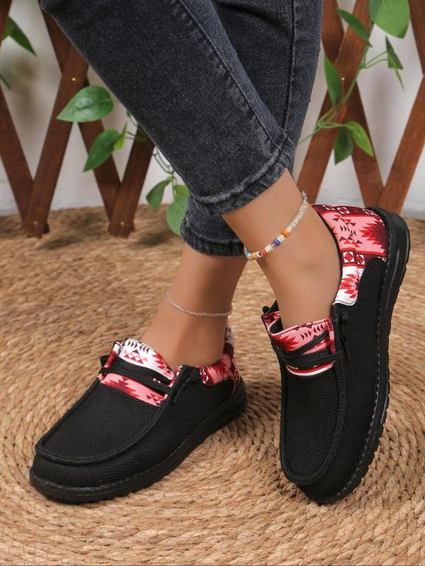 Women's Ethnic Pattern Slip-On Sneakers