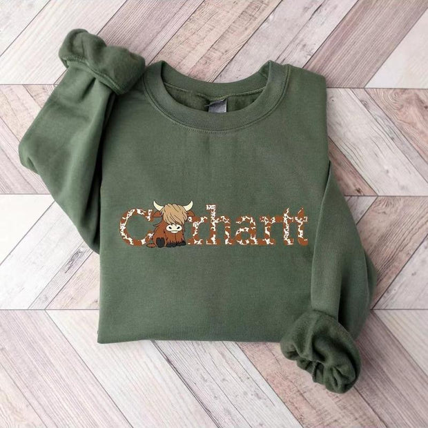 Women's Highland Cow Crewneck Sweatshirt