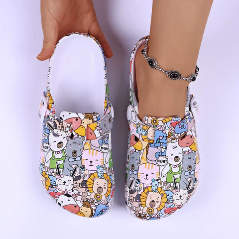 Stylish Flat Sandals Soft Insoles Adjustable Strap Easy-On Comfortable Clog Shoes for Women