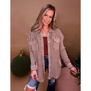 The Aspen Shacket- Vintage Mocha