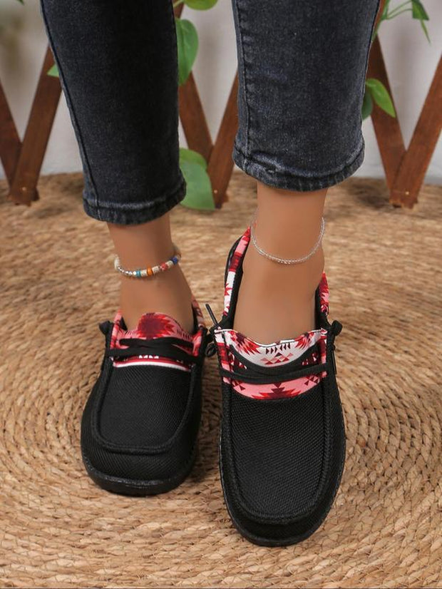 Women's Ethnic Pattern Slip-On Sneakers