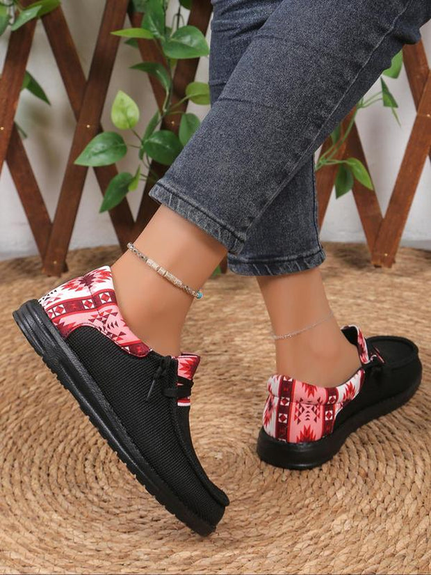 Women's Ethnic Pattern Slip-On Sneakers