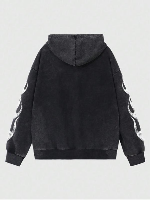  Street Fashion Casual Loose Long Sleeve Hooded Outerwear for Daily Wear