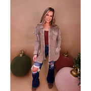 The Aspen Shacket- Vintage Mocha