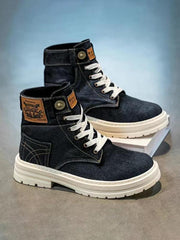 Men's Stylish Denim Lace-Up Ankle Boots