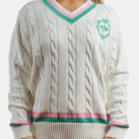 Preppy Pickleball Cotton Sweater
