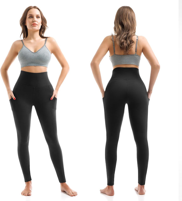 High Waisted Leggings with Pockets Women, Buttery Soft Elastic Tummy Control Stretchy Yoga Pants