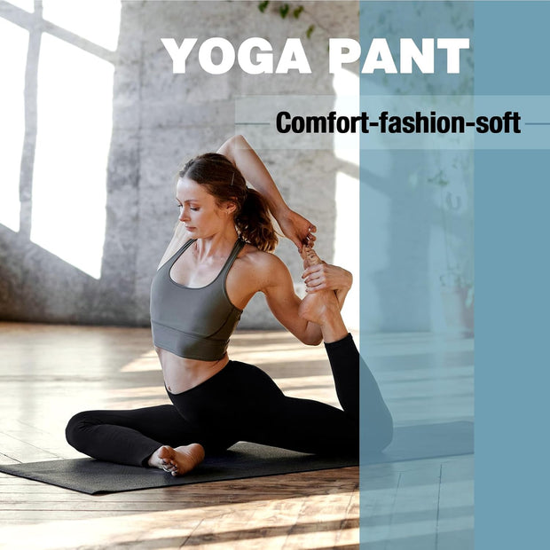 High Waisted Leggings with Pockets Women, Buttery Soft Elastic Tummy Control Stretchy Yoga Pants