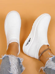 Women's Solid Color Slip-On Walking Sneakers